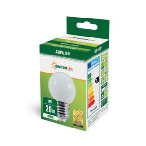 1W E27 LED lemputė BULB balta