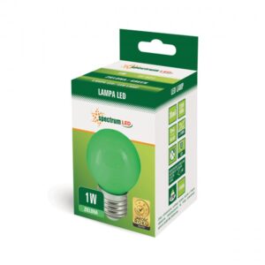 1W E27 LED lemputė BULB žalia