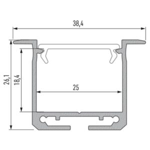Įmontuojamas LED profilis inDILEDA m