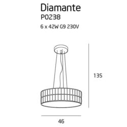 Pakabinamas šviestuvas Diamante ⌀46