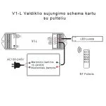 LED juostų valdiklis V1-L 15A pajungimas