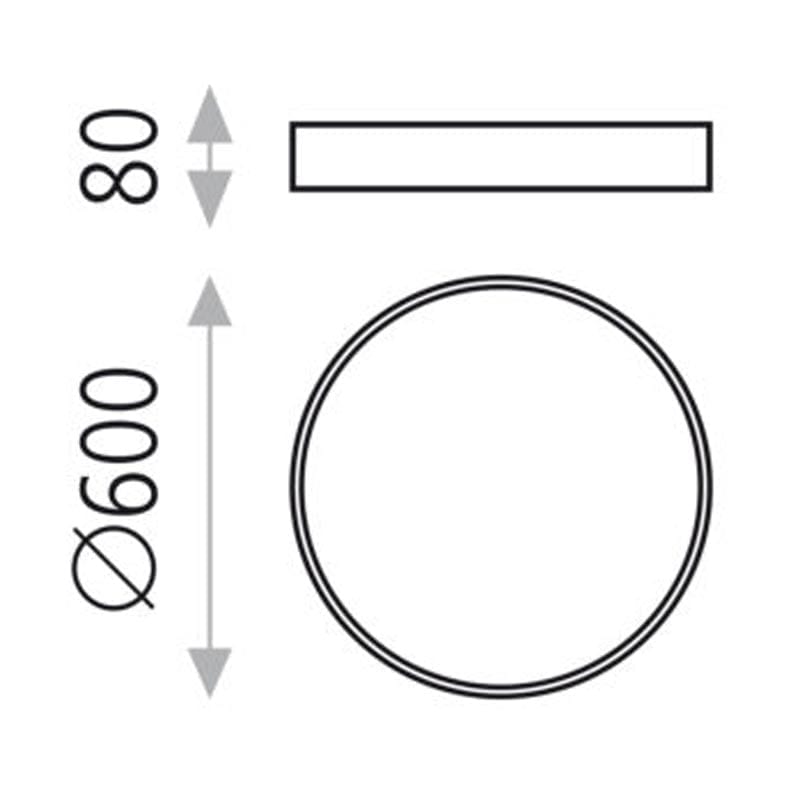 Lubinis šviestuvas MINSK W60 matmenys