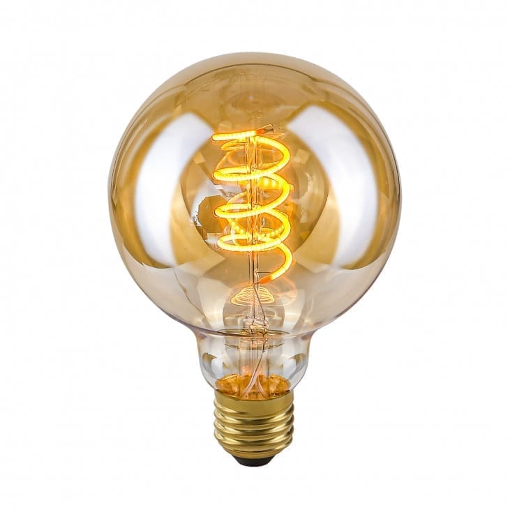 Dekoratyvinė lemputė E27 4W G95 Spiral Amber