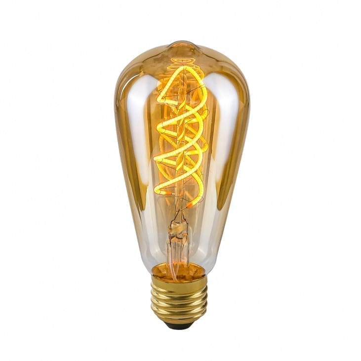 Dekoratyvinė lemputė E27 4W ST64 Spiral Amber
