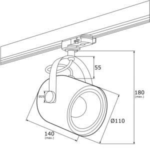 Įmontuojamas track sistemos bėgelis 3F 3m