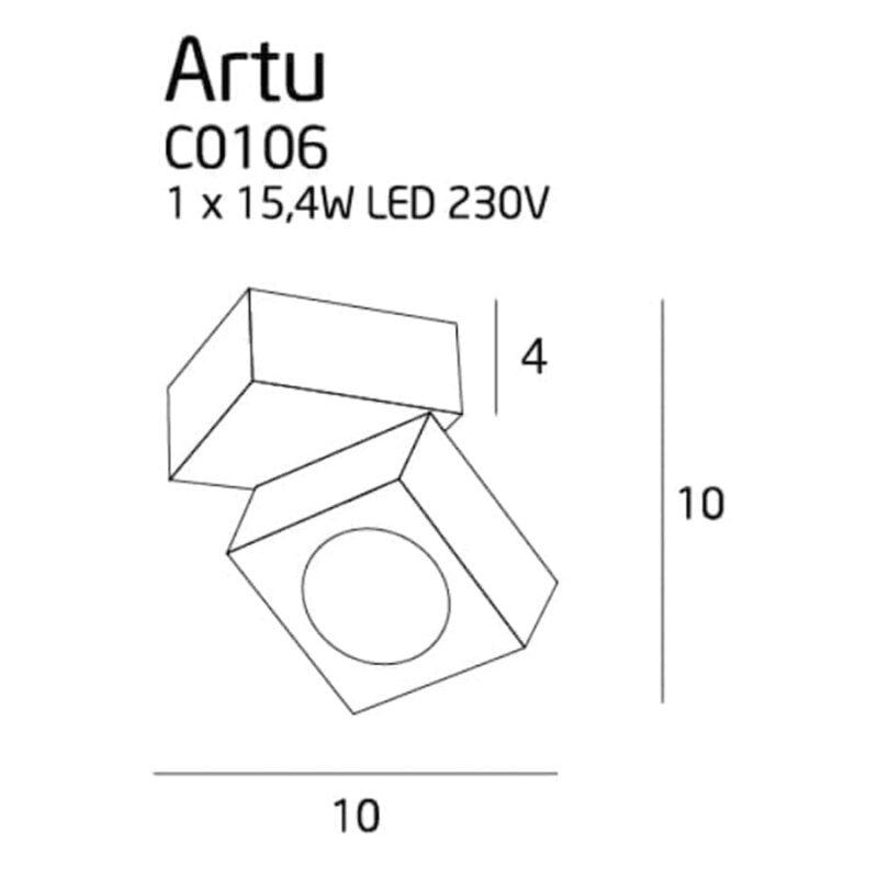 Lubinis LED šviestuvas Artu WH