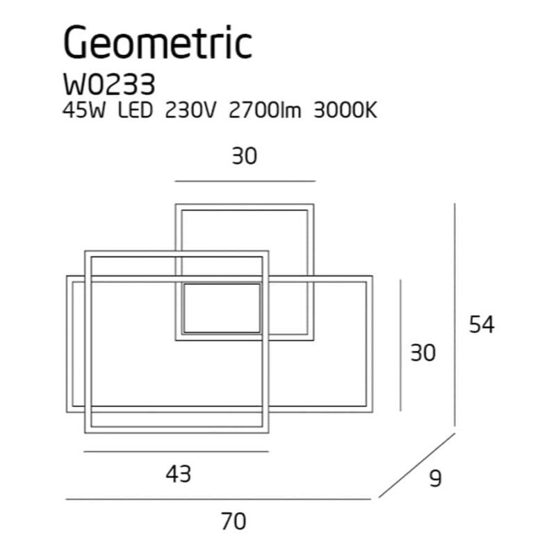 Sieninis LED šviestuvas Geometric W0233