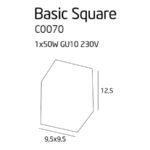 Lubinis kryptinis šviestuvas Basic Square WH