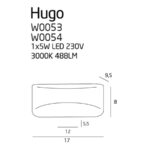 Sieninis LED šviestuvas Hugo