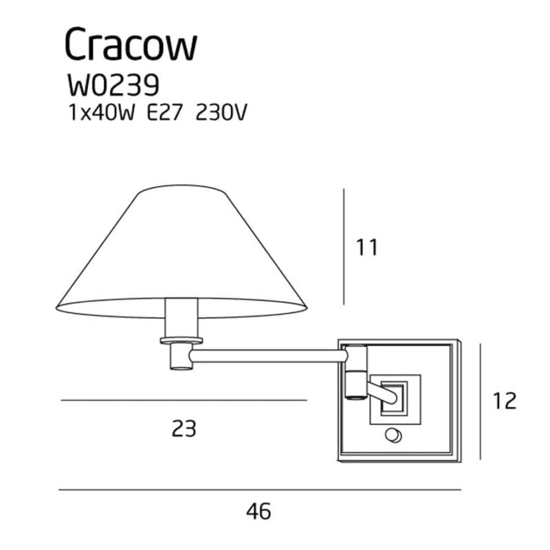 Sieninis šviestuvas Cracow
