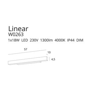 Sieninis šviestuvas LINEAR W0263