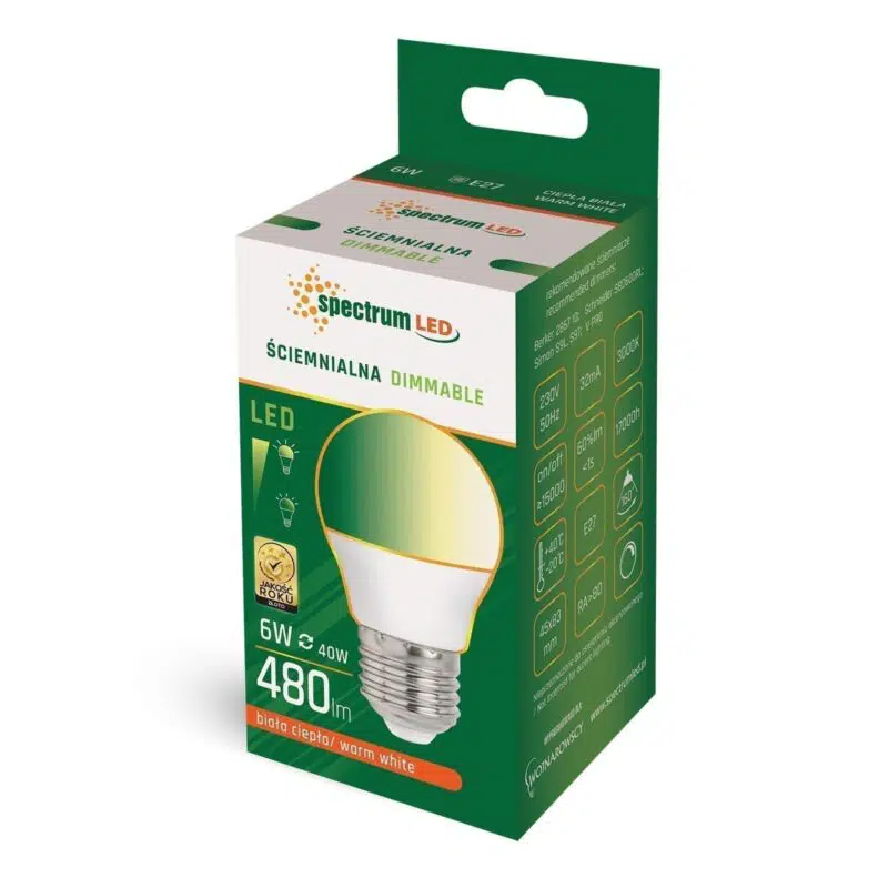 6W E27 Dimeriuojama 3000K BULB LED lemputė