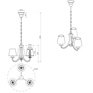 Pakabinamas šviestuvas Glasgow Ø53cm