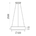 Pakabinamas LED šviestuvas Dilga ⌀60 2700K-3000K