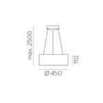 Pakabinamas LED šviestuvas Dilga ⌀45 2700K-3000K juodas