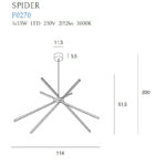 Pakabinamas šviestuvas Spider Juodas