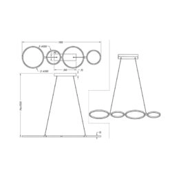 Pakabinamas LED šviestuvas Geometric juodas dimm