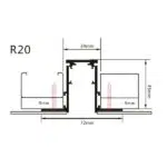 48V Priglaistoma magnetinė sistema R20 1m Juoda