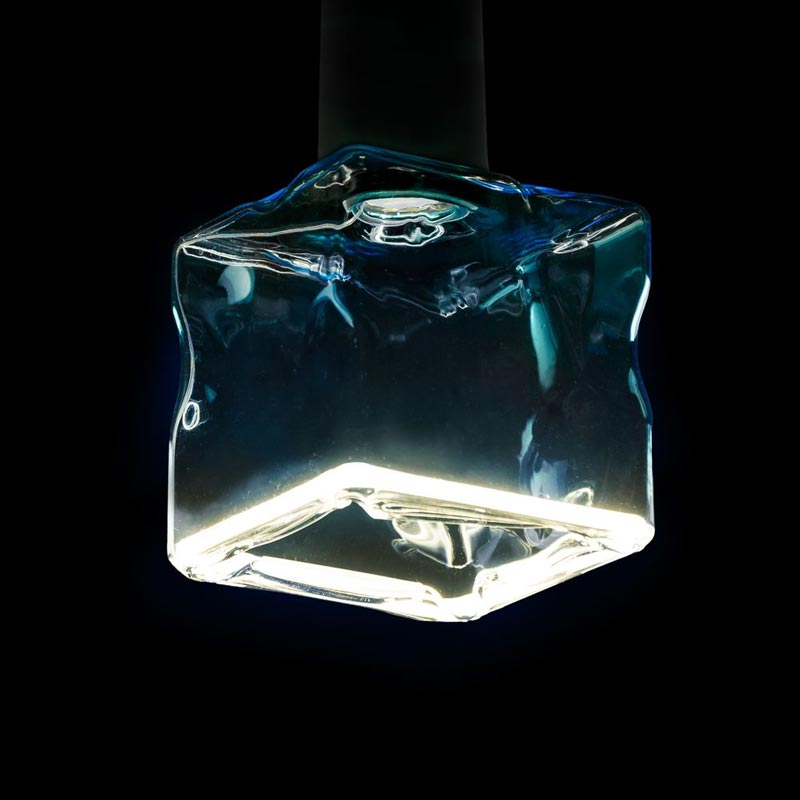 Dekoratyvinė LED lemputė Ice cube melsva