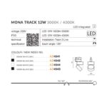 3F Track šviestuvas Mona 12W baltas