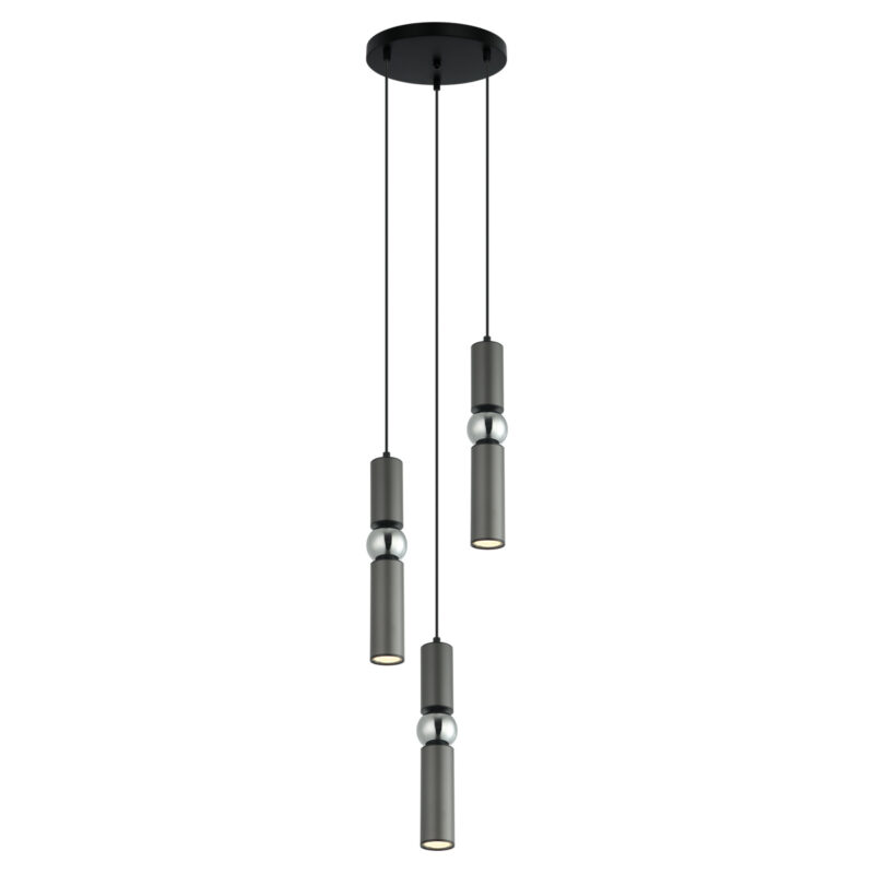 Three-part hanging lamp Isidora gray