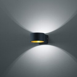 Sieninis LED šviestuvas Lacapo juodas