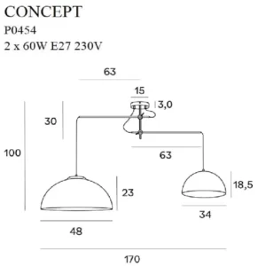 Pakabinamas šviestuvas CONCEPT P0454