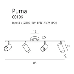 Lubinis šviestuvas Puma C0196