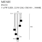 Pakabinamas šviestuvas Mesh 5