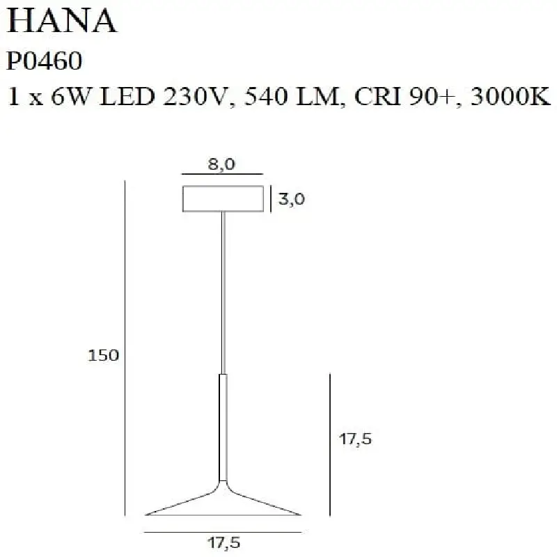 Pakabinamas šviestuvas Hana P0460