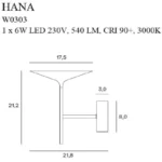 Sieninis šviestuvas Hana W0303