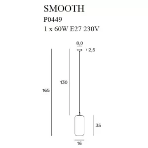 Pakabinamas šviestuvas SMOOTH P0449