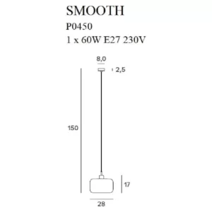 Pakabinamas šviestuvas SMOOTH P0450