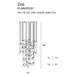 Pakabinamas šviestuvas ZOE P0387