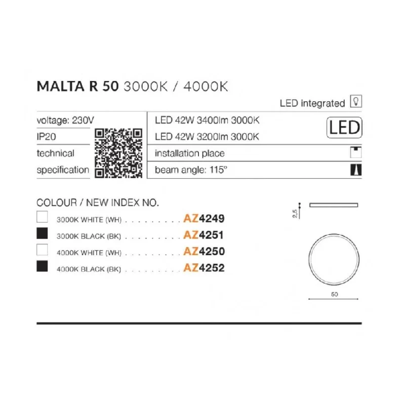Lubinis šviestuvas Malta R50