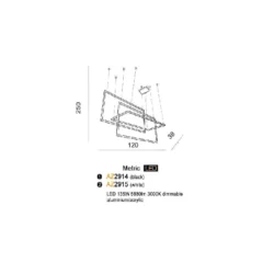 Pakabinamas šviestuvas Metric Baltas