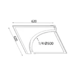 Berėmis užglaistomas šviestuvas Circle 1/4 ⌀100 cm