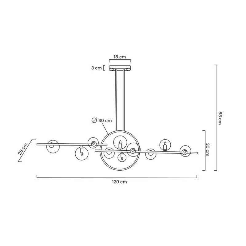 Pakabinamas šviestuvas Alure Line Twin 120 MSE010100347