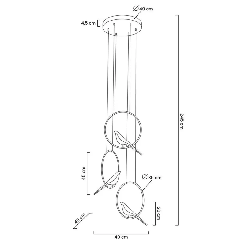 Pakabinamas šviestuvas Bird Disc MSE010100294