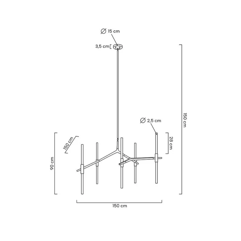 Pakabinamas šviestuvas Candelabr 10 MSE010100317