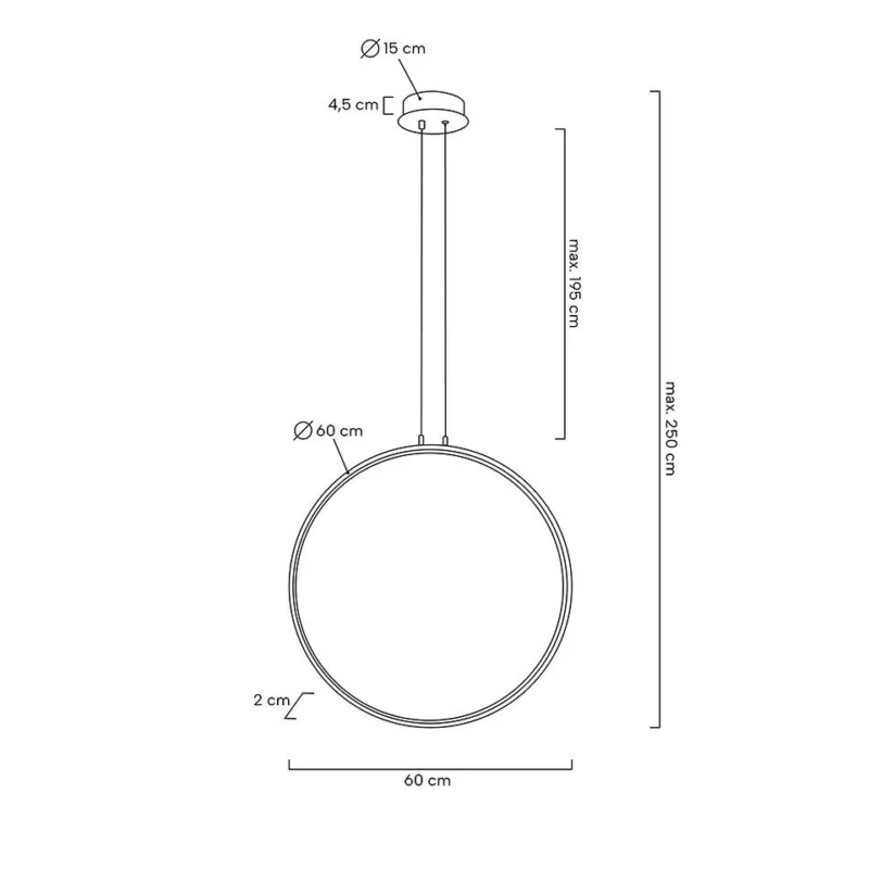 Pakabinamas šviestuvas Circulo 60 MSE010100372