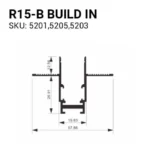 Priglaistomos magnetinės sistemos bėgelis R15B 1m