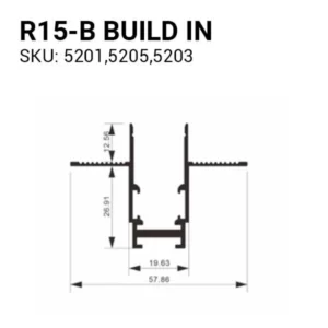 Priglaistomos magnetinės sistemos bėgelis R15B 1m