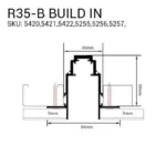 Priglaistomos magnetinės sistemos bėgelis R35B 1m