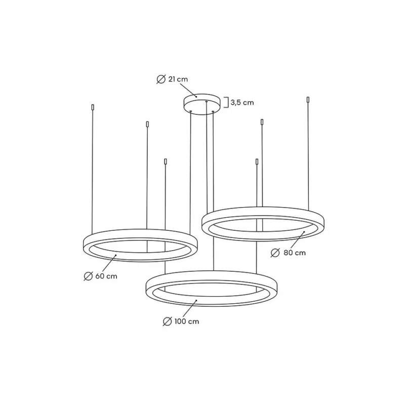 Pakabinamas šviestuvas RING 60+80+100 MSE0006080100