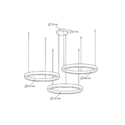 Pakabinamas šviestuvas RING 60+60+60 MSE0000606060