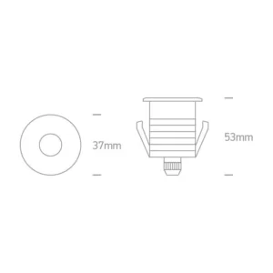 1W Įmontuojamas šviestuvas 68004B/AL/W Aliuminis 3000K DIMM