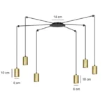 Pakabinamas šviestuvas TRAKER 6 Auksinis 526/6