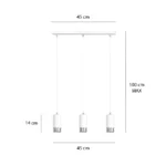 Pakabinamas šviestuvas FUMIKO 3 Baltas/Chromas 814/3