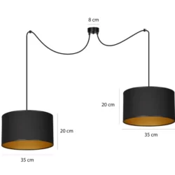 Pakabinamas šviestuvas ROTO 2 Juodas/Auksinis 184/2